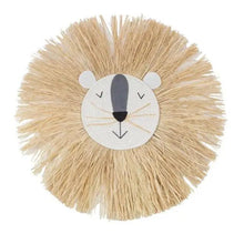Load image into Gallery viewer, Stylish Interior Hand Woven Cartoon Lion Hanging Decorations Cotton Thread Weaving Animal Head Ornament Children room Wall Hanging

