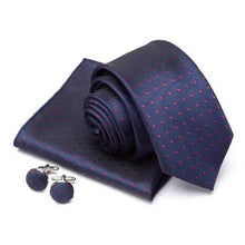 Load image into Gallery viewer, Stylish Silk Necktie With Pocket Square And Matching Cufflinks Set For Men Retro Formal Wear Necktie Set For Men
