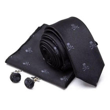 Load image into Gallery viewer, Stylish Silk Necktie With Pocket Square And Matching Cufflinks Set For Men Retro Formal Wear Necktie Set For Men
