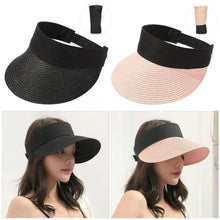 Load image into Gallery viewer, Summer Adjustable Empty Top Hat Portable Foldable Women's Beach Hat Wide Brim Women Sun Hat Fashion Casual Comfortable Cap Visors For Outdoor Activities
