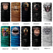 Load image into Gallery viewer, Summer Animal Bandana Neck Gaiter Tube Scarf Buff Party Halloween Half Mask Face Shield Sport Headband Balaclava Seamless Magic Head Scarf Breathable Bandana Turban Outdoor Hiking Quick-Dry Sweat Absorbing Scarves Multifunction Beanie Hat
