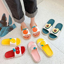 Load image into Gallery viewer, Summer Beach Slides Women Men Casual Slippers Fruits Thick Soled Sandals Girls Bathroom Shoes Girls Water Shoes Cute Lightweight Fruit Slippers Beach Pool Indoor Outdoor Flip Flops

