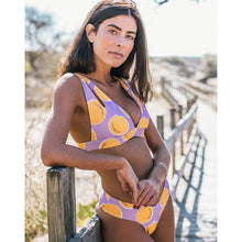 Load image into Gallery viewer, Summer Bikini Stylish Swimwear Women Halter Push Up Bikini Women's  Neck Triangle Bikini Set Leopard Print Two Piece Swimsuits Set Swimsuit Female Lemon Print Bandage Bathing Suit
