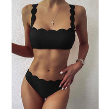 Load image into Gallery viewer, Summer Blue Bikini Women Swimwear Female Swimsuit  Women’s Floral Print Lace-up Strapless Padded Comfortable Swimwear Bathing Suit Two-pieces Bikini Set Knotted Bathing Swim Suit
