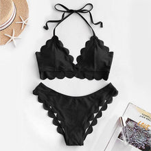 Load image into Gallery viewer, Summer Blue Bikini Women Swimwear Female Swimsuit  Women’s Floral Print Lace-up Strapless Padded Comfortable Swimwear Bathing Suit Two-pieces Bikini Set Knotted Bathing Swim Suit
