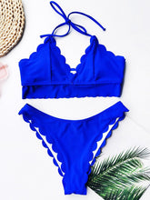 Load image into Gallery viewer, Summer Blue Bikini Women Swimwear Female Swimsuit  Women’s Floral Print Lace-up Strapless Padded Comfortable Swimwear Bathing Suit Two-pieces Bikini Set Knotted Bathing Swim Suit
