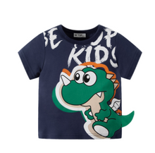 Load image into Gallery viewer, Summer Cartoon Dinosaur Short Sleeve Cotton T-shirt for Kids - # BAAA1111010020 &amp;
