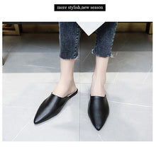 Load image into Gallery viewer, Summer Elegant Ladies Slippers Slip On Square Heel Shoes High Heels Women Pumps Women Flats Elastic Mules Comfortable Slip On Women's Flats Loafers Casual Flat Shoes

