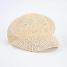 Load image into Gallery viewer, Summer Fashion Cap Straw Women Cap Adjustable Beret Mesh Breathable Berets Women Autumn Winter Hat Retro Pure Color Beanie Outdoor Beige Hat 56-58cm
