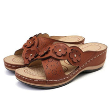 Load image into Gallery viewer, Summer Flat Sandal For Women Multicolor Handmade Retro Flowers Flip-Flops Women Slippers Cute Flat Summer Flats Sandals Women Strappy Flat Open Toe Sandals
