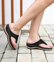 Load image into Gallery viewer, Summer Flat Sandal For Women Multicolor Handmade Retro Flowers Flip-Flops Women Slippers Cute Flat Summer Flats Sandals Women Strappy Flat Open Toe Sandals
