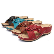 Load image into Gallery viewer, Summer Flat Sandal For Women Multicolor Handmade Retro Flowers Flip-Flops Women Slippers Cute Flat Summer Flats Sandals Women Strappy Flat Open Toe Sandals
