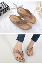 Load image into Gallery viewer, Summer Flat Sandal For Women Multicolor Handmade Retro Flowers Flip-Flops Women Slippers Cute Flat Summer Flats Sandals Women Strappy Flat Open Toe Sandals
