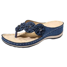 Load image into Gallery viewer, Summer Flat Sandal For Women Multicolor Handmade Retro Flowers Flip-Flops Women Slippers Cute Flat Summer Flats Sandals Women Strappy Flat Open Toe Sandals
