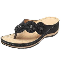 Load image into Gallery viewer, Summer Flat Sandal For Women Multicolor Handmade Retro Flowers Flip-Flops Women Slippers Cute Flat Summer Flats Sandals Women Strappy Flat Open Toe Sandals
