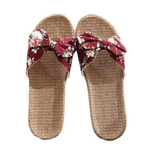 Load image into Gallery viewer, Summer Flax Home Slippers Women Slapping Beach Flip Flops Non-slip House Family Slippers Womens Indoor Home Slippers Non-Slip Casual Outdoor Lightweight Sandals

