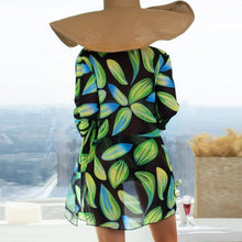 Load image into Gallery viewer, Summer Floral Print Bikini Swimsuit Women 3 Piece High-Waist Bikini Set Swimwear Female Push-Up Bathing Suit Tropical High Waist Wrap Swimsuit With Beach Cover Ups Soft And Breathable Summer Bikini
