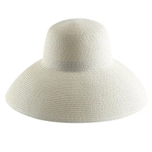 Load image into Gallery viewer, Summer Hat New Female Sun Hat Folding Beach Hat New Women's Ladies Wide Large Brim Floppy Folding Summer Beach Sun Hat Straw Cap Big Brim Elegant White Travel Sun Hat 55-58CM
