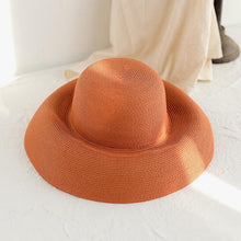 Load image into Gallery viewer, Summer Hat New Female Sun Hat Folding Beach Hat New Women's Ladies Wide Large Brim Floppy Folding Summer Beach Sun Hat Straw Cap Big Brim Elegant White Travel Sun Hat 55-58CM
