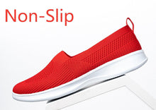 Load image into Gallery viewer, Summer Knitting Sock Women's Sneakers Slip On Shoes Lightweight Flat Women's Sports Breathable Mesh Platform Fashion Casual Slip On Easy Walking Espadrilles
