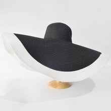 Load image into Gallery viewer, Summer Large Wide Brim Foldable Sun Hats For Women Foldable Sun Hat Wide Brim Summer Straw Floppy Beach Hat Oversized Sun Hat Modern Travel Straw Hat Fashionable Lady UV Protection Beach Hat 54-57cm
