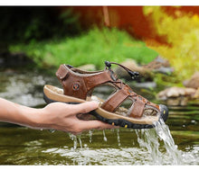 Load image into Gallery viewer, Summer Men's Breathable Sandals Beach Casual Shoes Thick Sole Closed Toe Aqua Shoes Hiking Fishing Summer Closed Toe Walking Sandal For Athletic Outdoor Lightweight Beach Breathable Waterproof Sandals

