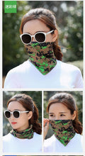 Load image into Gallery viewer, Summer Men Women Camouflage Bandana Half Face Mask Neck Gaiter Cover Face Scarf  Cycling Hunting Fishing Balaclava Scarf Unisex Men Women Bandanas Polyester Breathable Windproof Anti UV Neck Cover Camping Hiking Climbing Face Mask
