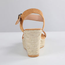 Load image into Gallery viewer, Summer Sandals Women Platform Shoes Candy Color Casual Girls Slip On Strap Cross Platform Espadrille Open Toe High Heel Sandals With Ankle Strap Buckle Up Shoes
