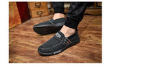 Load image into Gallery viewer, Summer Slip On Men's Casual Shoes Rubber Solid Mens Canvas Shoes Lightweight Waterproof Flat Casual Sneakers Loafer Shoes Casual Canvas Indoor Loafers
