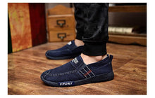Load image into Gallery viewer, Summer Slip On Men's Casual Shoes Rubber Solid Mens Canvas Shoes Lightweight Waterproof Flat Casual Sneakers Loafer Shoes Casual Canvas Indoor Loafers
