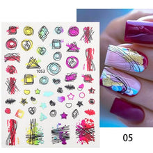 Load image into Gallery viewer, Summer Tropical Beach Coconut Tree Slippers 3D Nail Sticker Leaves Shell Transfer Decals Slider Decoration Manicures  Tip Water Transfer Nail Decals Sticker For Pretty Girl Self-Adhesive Nail Decals Designer Nail Stickers for Acrylic

