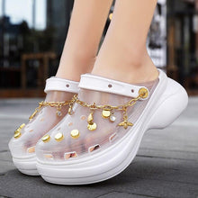 Load image into Gallery viewer, Summer Women Breathable Sandals Beach Shoes Women Slippers Slides Fashion Sandal Clogs Lightweight Walking Shoes With Chain Comfortable Shoes Around The House
