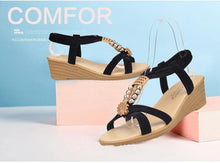 Load image into Gallery viewer, Summer Women Sandals Soft Comfortable Modern Shoes Flat Pearl Sandals Comfortable Ankle Strap Sandals Slip On Flat Sandal Elastic Comfort Summer Shoes
