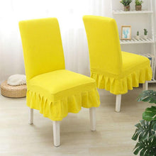 Load image into Gallery viewer, Super Soft Polar Fleece Fabric Skirt Style Chair Cover Elastic Chair Covers Spandex For Kitchen Wedding Chair Covers Dining Room Washable Furniture Chair for Kids Pets Home Ceremony Banquet Wedding Party
