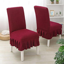 Load image into Gallery viewer, Super Soft Polar Fleece Fabric Skirt Style Chair Cover Elastic Chair Covers Spandex For Kitchen Wedding Chair Covers Dining Room Washable Furniture Chair for Kids Pets Home Ceremony Banquet Wedding Party
