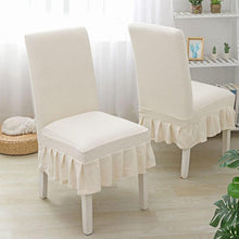 Load image into Gallery viewer, Super Soft Polar Fleece Fabric Skirt Style Chair Cover Elastic Chair Covers Spandex For Kitchen Wedding Chair Covers Dining Room Washable Furniture Chair for Kids Pets Home Ceremony Banquet Wedding Party
