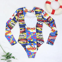 Load image into Gallery viewer, Surfing Swimsuit For Women Bikini Long Sleeve Swimwear Tiger Print Push Up Summer Bath Suit Two Piece Surfing Rash Guard Bikini Long Sleeve Swimsuit Set
