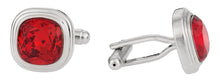 Load image into Gallery viewer, Swarovski Siam Red Crystal Cufflinks
