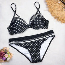 Load image into Gallery viewer, Swimwear Bikinis   Swimming Suit For Women Swimsuit Padded Push-up Bikini Set Women Padded Push up Bikini Set Halter Two Piece Cross Top Swimsuit Patchwork Bathing Suit
