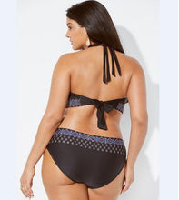 Load image into Gallery viewer, Swimwear High Waist Two Piece Plus Size Large Size Plus Fat Printed Swimsuit Women Back Bikini Beach Bathing Suit Women High Waist Swimsuits Triangle Bathing Suit
