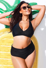 Load image into Gallery viewer, Swimwear High Waist Two Piece Plus Size Large Size Plus Fat Printed Swimsuit Women Back Bikini Beach Bathing Suit Women High Waist Swimsuits Triangle Bathing Suit
