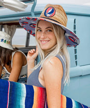 Load image into Gallery viewer, Peter Grimm Grateful Dead SYF (Steal Your Face) - Rye Straw Lifeguard Hat
