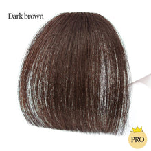 Load image into Gallery viewer, Synthetic Air Bangs Heat Resistant Hairpieces Hair Women Natural Short Black Brown Bangs Hair Clips For Extensions Natural Flat Neat Bangs With Temples For Women One Piece Hairpiece

