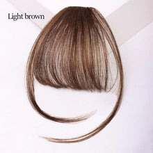 Load image into Gallery viewer, Synthetic Air Bangs Heat Resistant Hairpieces Hair Women Natural Short Black Brown Bangs Hair Clips For Extensions Natural Flat Neat Bangs With Temples For Women One Piece Hairpiece
