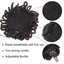 Load image into Gallery viewer, Synthetic Dread Locks Chignon Faux Locks Hair Bun Hairpiece Drawstring Pony Tail Clip in Hair Extensions For Black Women Clip in Hair Extension For Volumized Hair Buns For Girls
