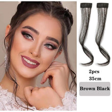 Load image into Gallery viewer, Synthetic Hair Bangs Clip In Front Side Bangs Fake Fringe Hair Extensions For Women Natural Hairpiece Natural Flat Neat side Bangs With Temples For Women One Piece Hairpiece
