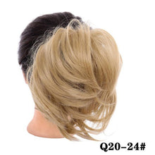 Load image into Gallery viewer, Synthetic Messy Bun Scrunchie Chignon With Elastic Hair Bands Donut Straight Ponytail Hair Pieces For Women Hair Extensions Clip in Hair Extension For Volumized Hair Buns For Girls
