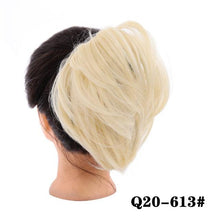 Load image into Gallery viewer, Synthetic Messy Bun Scrunchie Chignon With Elastic Hair Bands Donut Straight Ponytail Hair Pieces For Women Hair Extensions Clip in Hair Extension For Volumized Hair Buns For Girls
