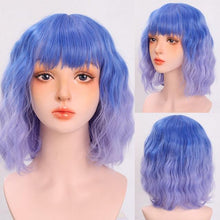 Load image into Gallery viewer, Synthetic Wigs For Women Daily Cosplay Long Water Wave  Lolita Wig With Bangs Cold Brown Heat Resistant Hair Bob Wigs For Black Women Cosplay Wigs For Women Gifts for Girlfriends
