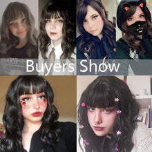 Load image into Gallery viewer, Synthetic Wigs For Women Daily Cosplay Long Water Wave  Lolita Wig With Bangs Cold Brown Heat Resistant Hair Bob Wigs For Black Women Cosplay Wigs For Women Gifts for Girlfriends
